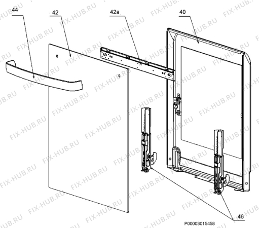 Взрыв-схема плиты (духовки) Faure FCV562MS - Схема узла Door